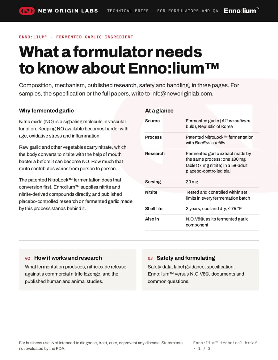 First page of the Enno:lium™ technical brief